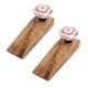2 Pieces Pink Ceramic Floral Wooden Door Stopper